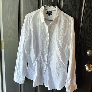 J.Crew Baird McNutt white Irish linen button up, size 12 tall, never worn
